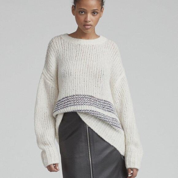 rag & bone Iceland Striped Wool Crew Neck Sweater - Picture 8 of 8